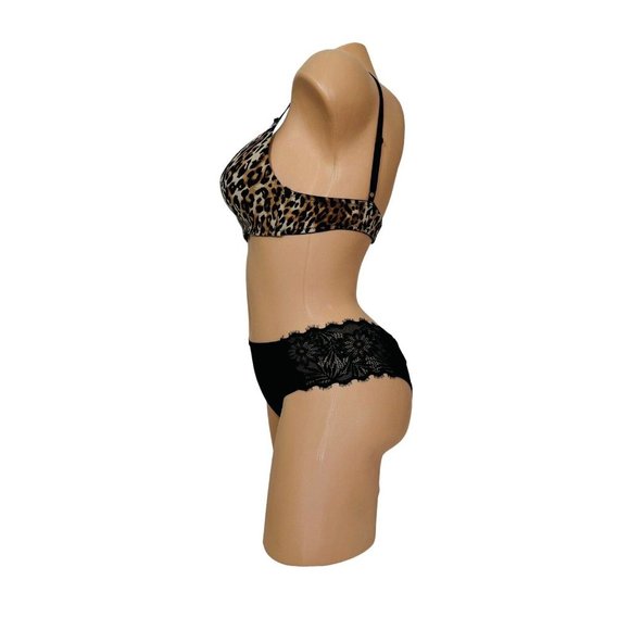 La Senza SMALL Wireless Padded Light Push Up Bra & Low Rise Cheeky Panty Set 2pc - Picture 5 of 9